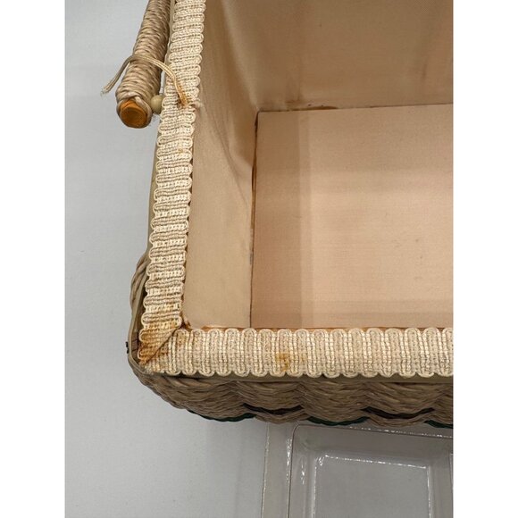 Vintage Wicker Style Sewing Notion and Tool Box - Picture 10 of 11